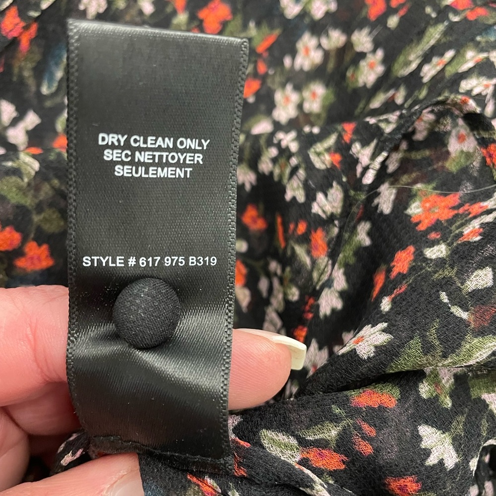 Rebecca Taylor pin tuck chiffon lace accent sheer blouse floral print - Picture 8 of 8